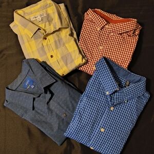 (4) Long Sleeve Mens Casual Button Down Shirts (Bundle)